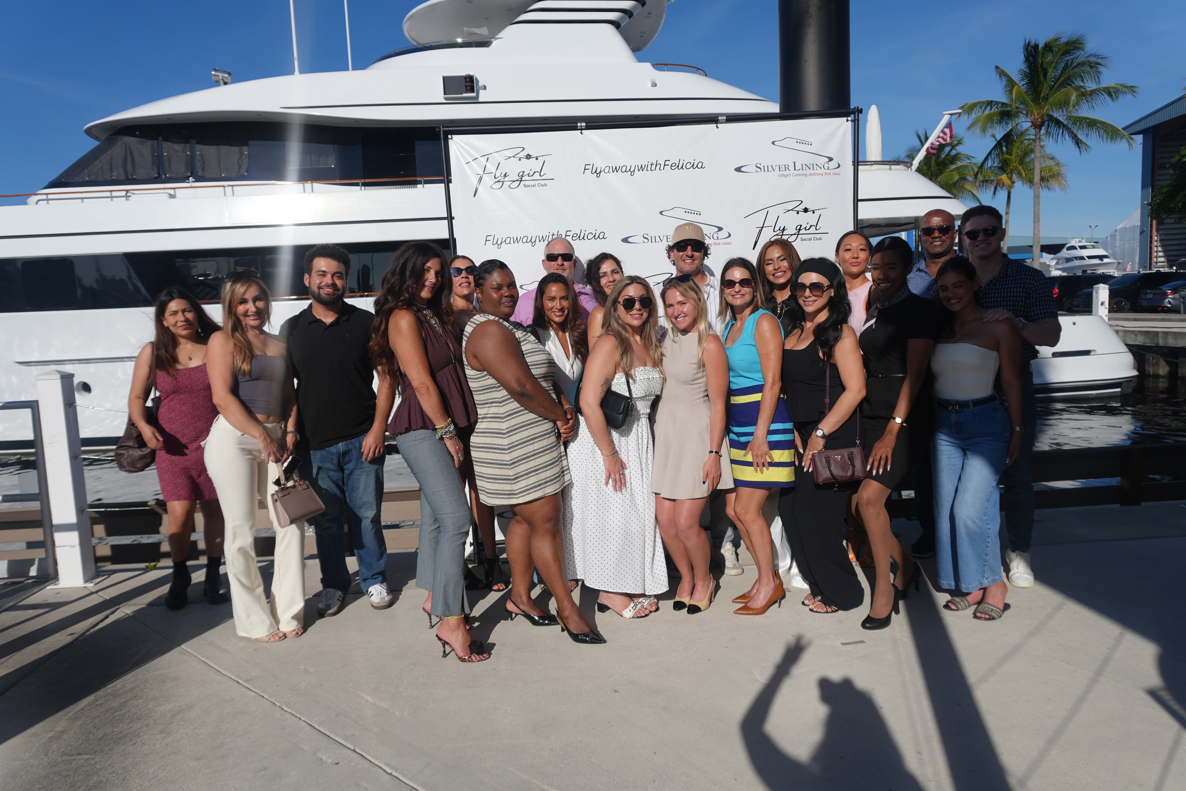 Women gathered at a Fly Girl Social Club aviation event